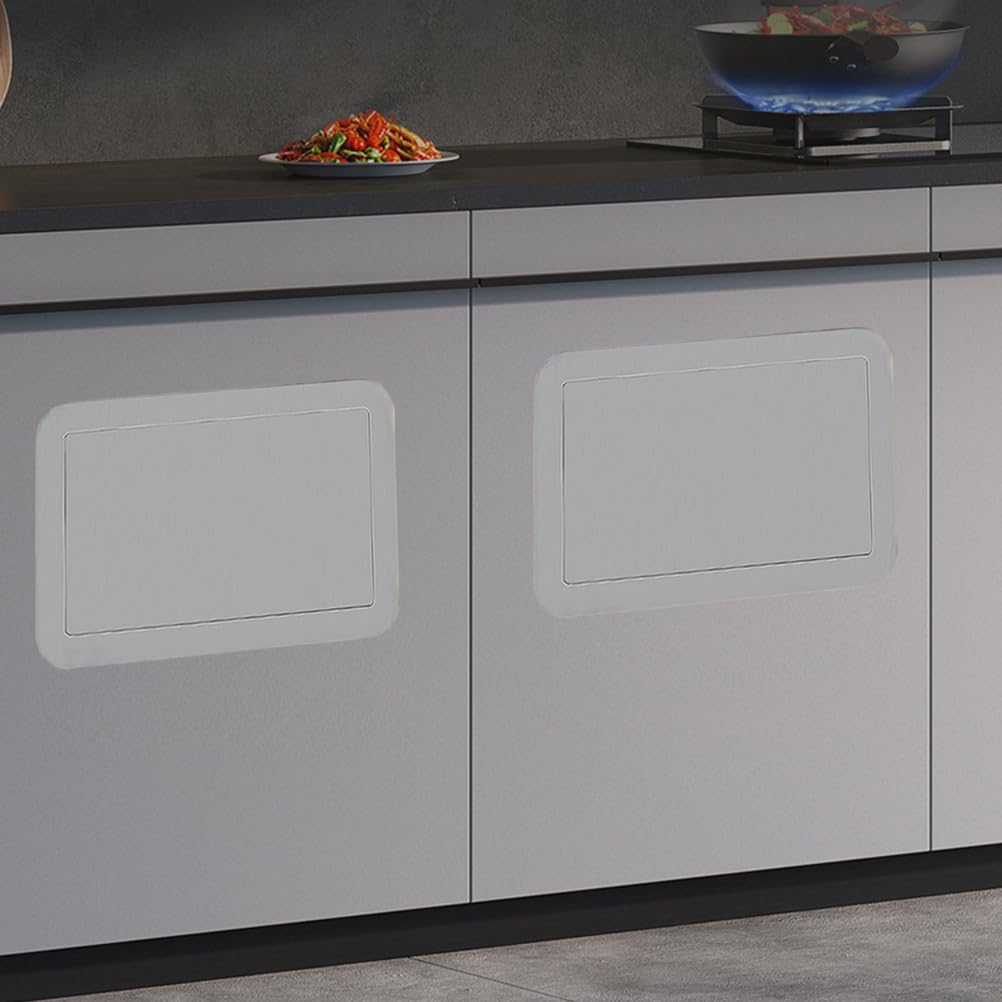 Wall Mounted Garbage Can Lid, Built-in Side Opening Waste Bin Cove, 304 Stainless Steel Flap Trash Chute for Cabinet Door Bathroom Bedroom Office,Silver,Style C