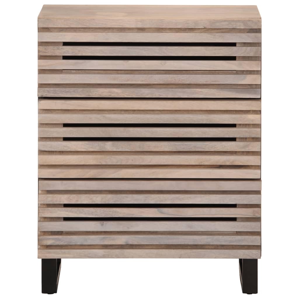 Credenza Bianco 60x34x75 cm Legno Massiccio Di Mango