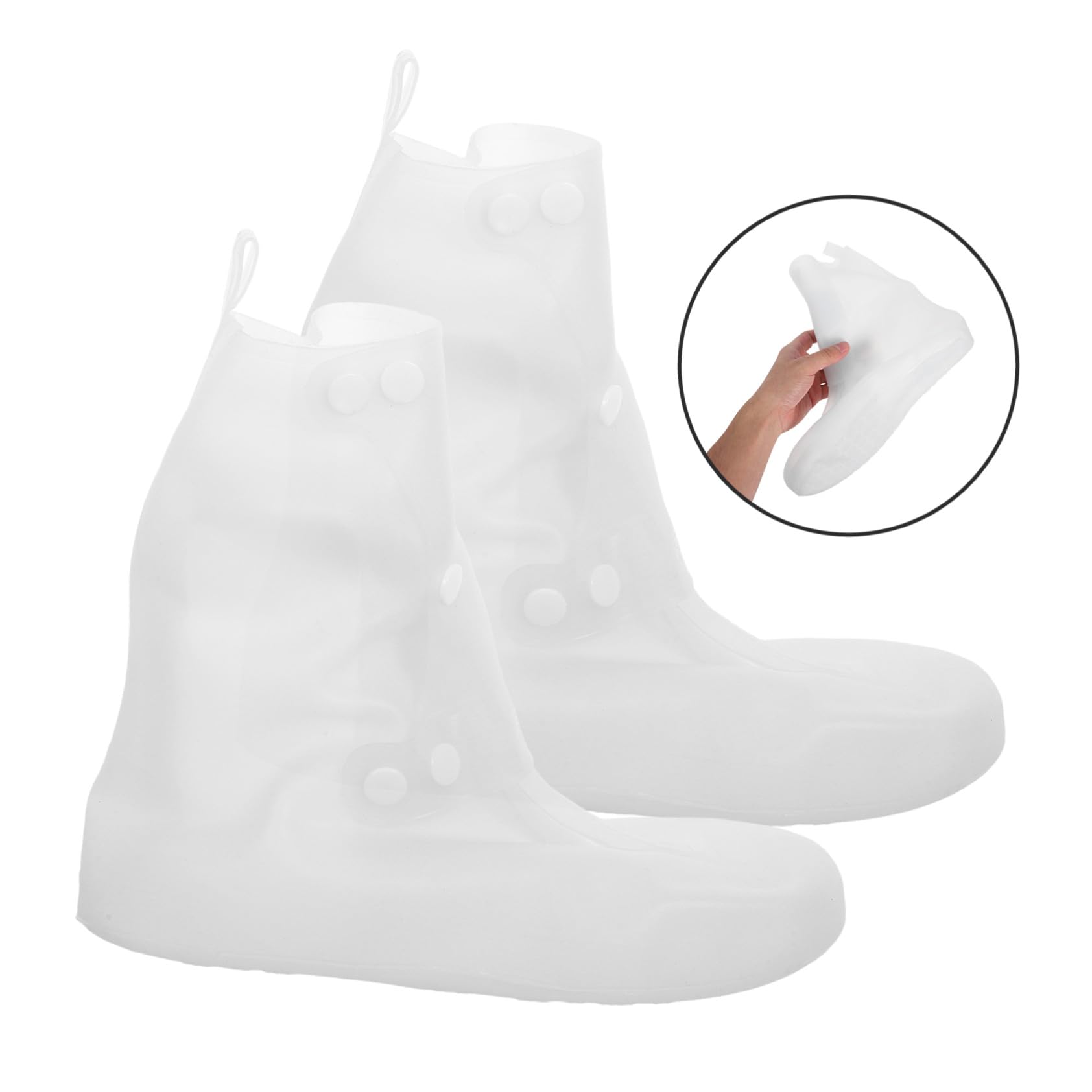 Abaodam 2 Pares Fundas Impermeables Antideslizantes para Zapatos Cubrezapatos Reutilizables de Silicona Plegables para Lluvia y Ciclismo Talla Pack para Hombres y Mujeres