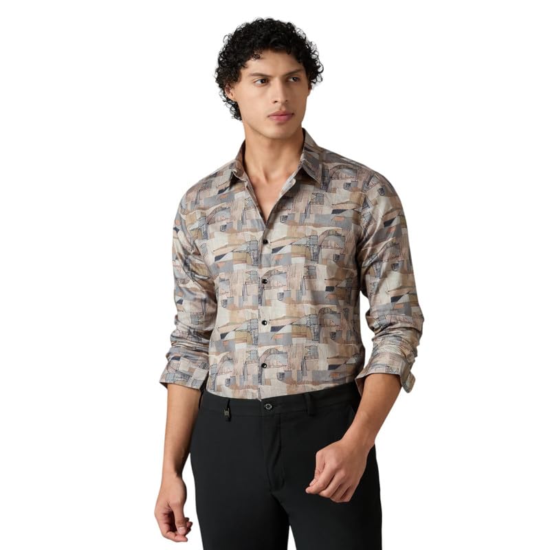 Image of MARK & ALBERT Men's Slim Fit Cotton Formal Shirt
