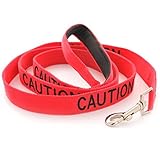CAUTION Red Color Coded 2 4 6 Foot Padded Dog Leash (Do Not Approach) PREVENTS Accidents By Warning Others of Your Dog in Advance (6 Foot leash)