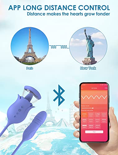 Rose Sex Toy Vibrator Dildo For Women - Ohtop App Remote Rose Adult Toys With 8 Thrusting 10 Tongue Vibrating Stimulator For Womens Couples - 5In1 Heated Sex Toys For Clit, G Spot And Nipples Pleasure #TOP5