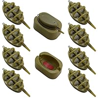 LYTIAVGEN 8 Stück Angeln Feeder Set Fishing Feeders Inline Method Feeder Set Kunststoff Angeln Futterkorb Fischköder 15/20/25/30/35/40/50/60g Flat Method Feeder mit Köderform Karpfenangeln Zubehör