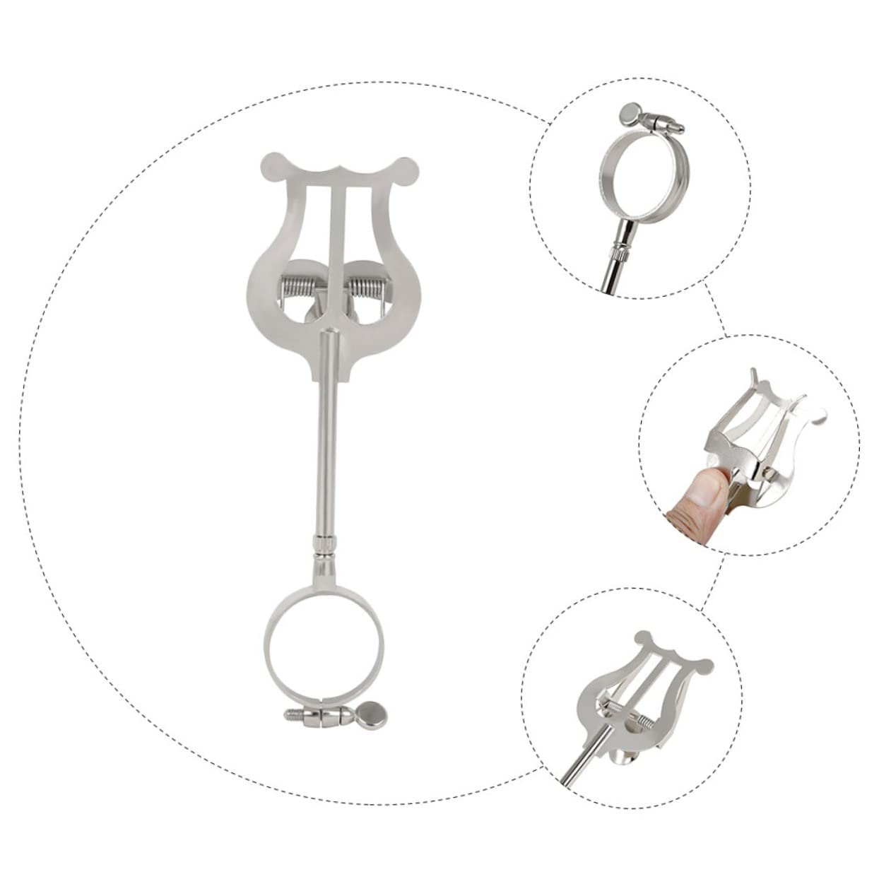FRCOLOR Notenklammer für Klarinette Notenhalterklammer aus Strapazierfähigem Material Notenclip für Musiker Instrumentenzubehör Silberfarben