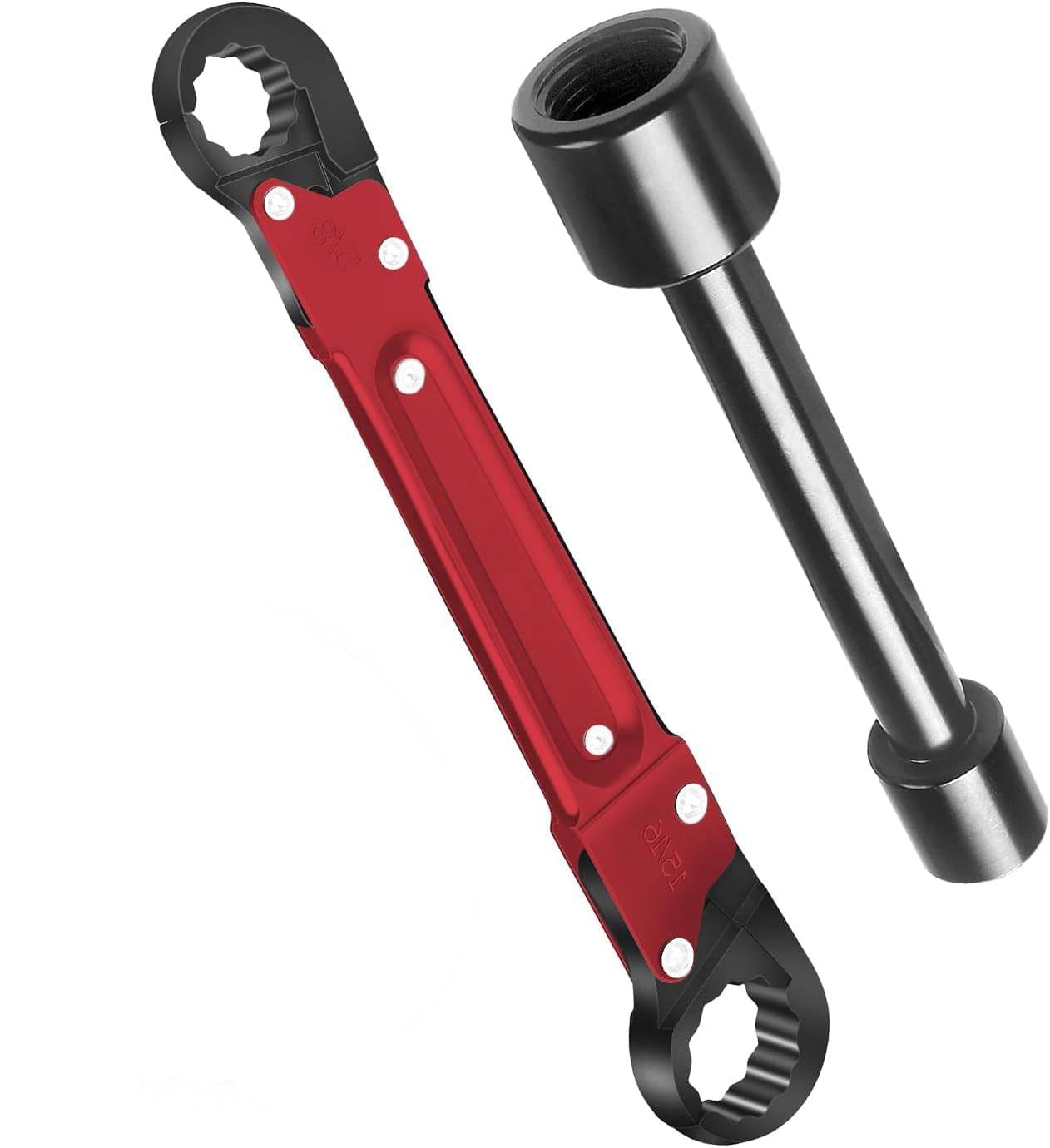 Juego de 2 Llaves de Tope Angular, Llave de Tubo de Doble Cara, Llave de Mordaza Ajustable, Herramientas de Plomería, Herramientas de Extracción para Instalación de Tuberías Nuevas (Rojo)