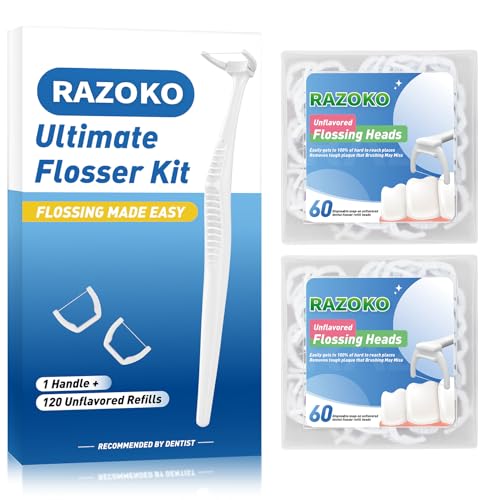 Kit de fil dentaire (1 poignée et 120 recharges)