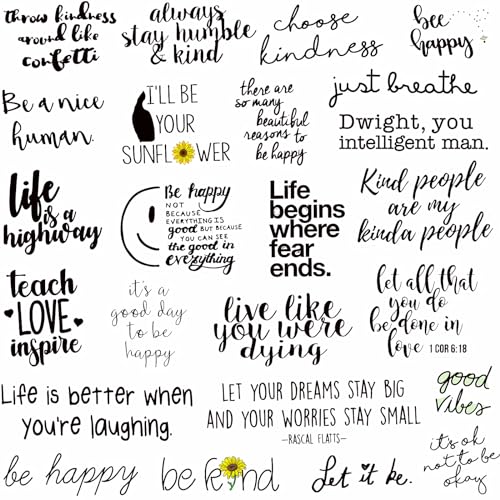 image for Yodeeni 300PCS Positive Motivational Words Stickers for Adults, Waterp