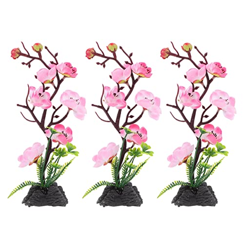 ABOOFAN 3 Piezas Entremeses Japoneses Flor Adorno De Plato De Sushi Glicina Artificial Luces De Hadas Decoración De Jardín Zen Decoraciones De Sushi para Plato Geranios Rosa El Plastico