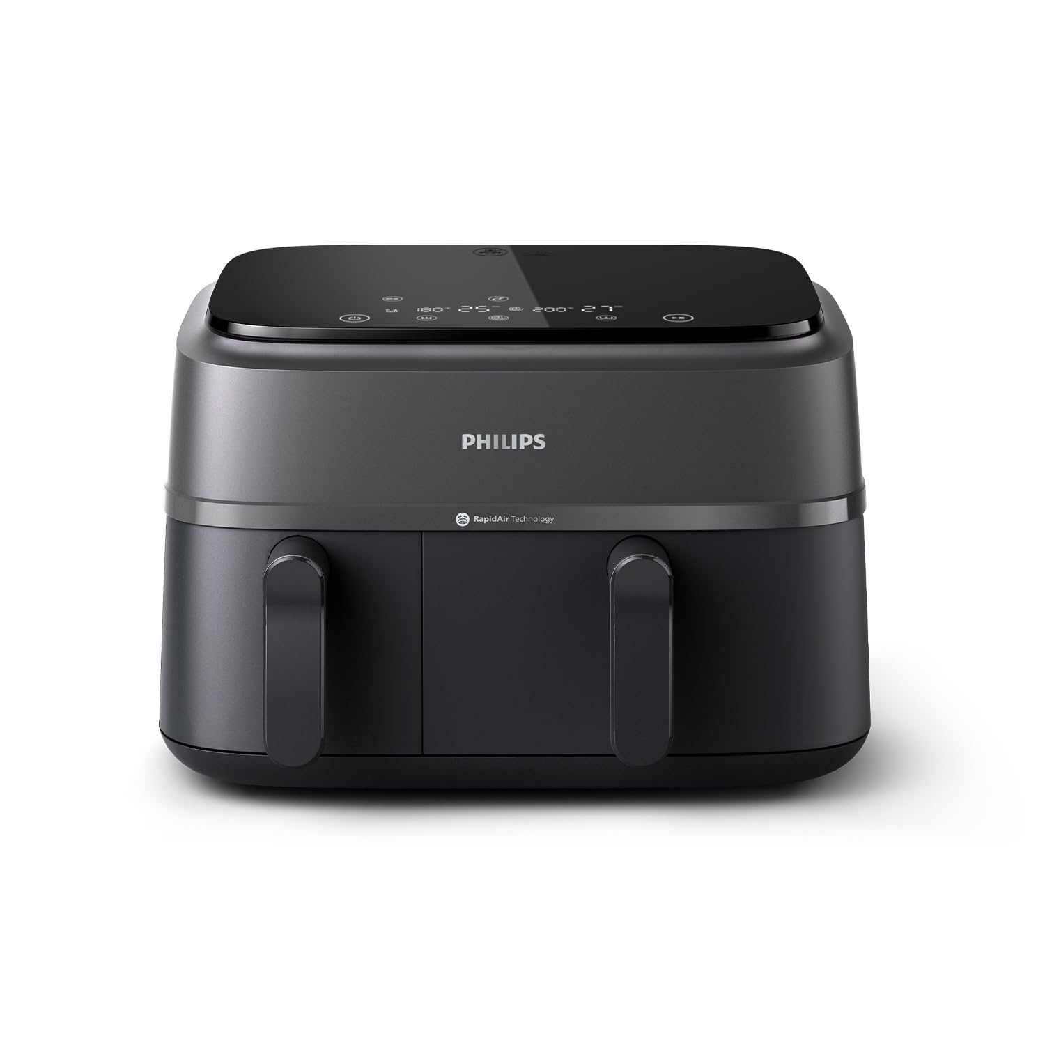 Philips Dual Basket Air Fryer - Cottura sana, veloce e versatile, capacità 9L, touchscreen, design a 2 cestelli (NA350/00) Doppio Cestello Non Connesso al WiFi 9 L