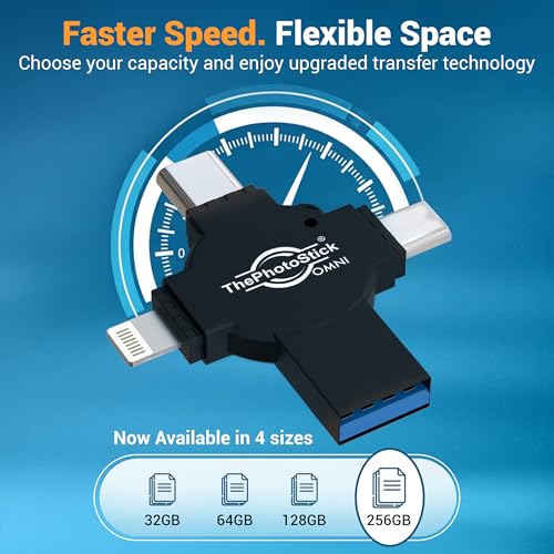 Image of ThePhotoStick Omni X 128GB Photo Backup for iPhone, Android and Computers