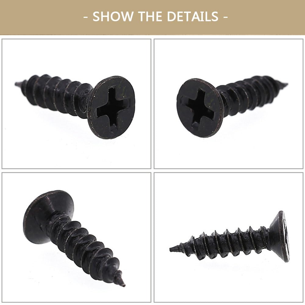 Aoktorkit 50 Pcs Black Self Tapping Screws, M3 x 6mm Multi Purpose Screws, Zinc Plating 304 Stainless Steel - Image 4