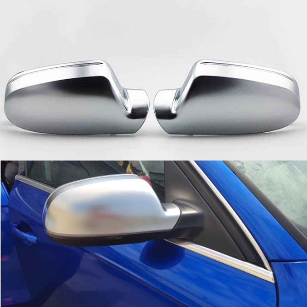 Spiegelkappen Seitenspiegelkappe Für Audi A4 B8.5 A3 A5 S5 RS5 2010-2016 Matt Chrom Silber Rückspiegel Abdeckung Schutzkappe Auto Styling Auto Spiegel Abdeckung (Farbe : with Side Assist)
