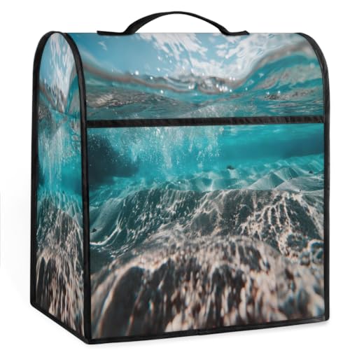 Coffee Maker Cover Ocean Beach Summer Kitchen Appliance Covers Small Appliance Covers Blender Cover Juicer Cover Dust Covers for Kitchen Appliances with Top Handle and Pockets,Washable,B60