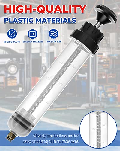 Vicring Fluid Extractor 200Cc Oil Extractor Pump Manual Suction Vacuum Made Plastic Automotive Fluid Syringe Pump Car Fuel Transfer 7Oz Syringe Type Oil Pump #TOP1