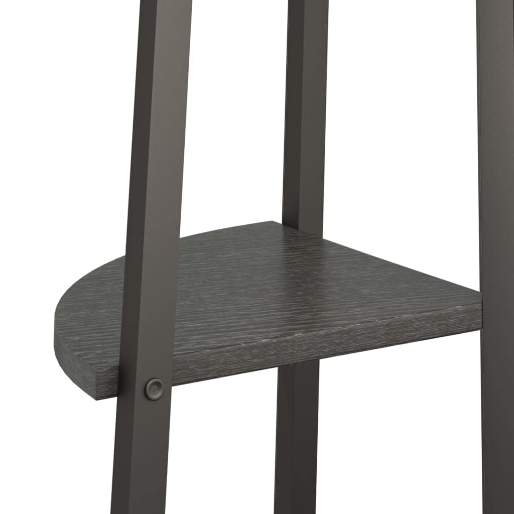 vidaXL Eckregal mit 4 Ablagen Schwarz 45,5x31,5x150 cm, Standregal, Regal, Lagerregal, Bücherregal, Aufbewahrungsregal, Eck-Bücherregal