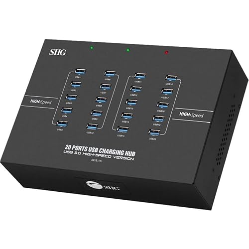 Siig Industrial Powered Usb C & Usb 3.0 Hub, Splitter, 20 Port, Powered Multiport Hub Expander For Desktop, Laptop, Tablets, Cellphone, External Hd, Keyboard And Mouse (Id-Us0611-S1) #TOP26