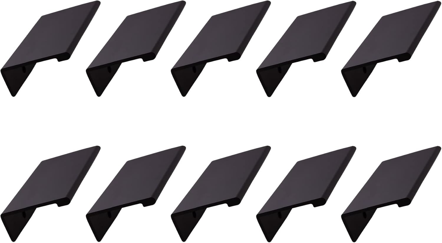 Design House 206623-BLK Edge 1.06-inch C-C Cabinet Finger Pull, Matte Black, 10-Pack