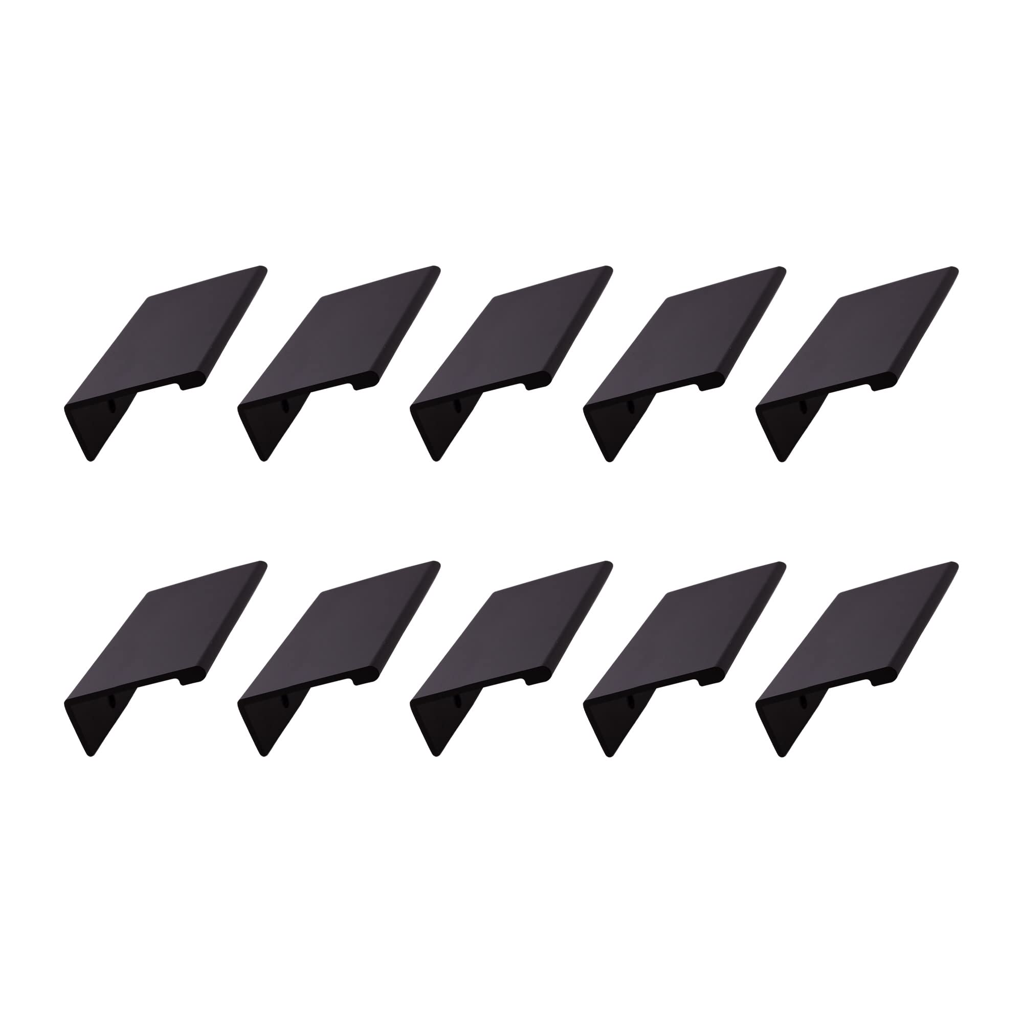 Design House 206623-BLK Edge Cabinet Finger Pull, 10-Pack, 1.06-inch C-C, Matte Black, 10 Piece