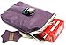 Two Piece Set Lady's Genuine Leather Cigarette Case Lighter Pocket 1PURPLE + 1Lt. Brown Fit 100s Pack