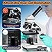 Microscope for Kids Adults,40X-2000X MAXLAPTER Compound Monocular Microscope with WiFi Electronic Eyepiece,Upper and Lower Dual LED,Microscope Slides,Phone Adapter,Microscope kit for Lab Home Student