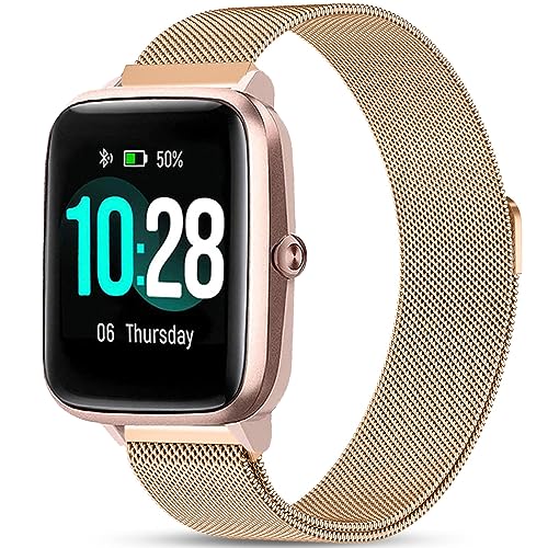 Harikiri Metal Correa Compatible con Fitpolo H205L,19mm Correas para GRV FC1,Hama 5910/4900,LETSACTIV ID205U,Vowtop ID205U,Veryfitpro 205/205L/205U/205G,Umidigi Uwatch3,Yamay fitness SW021/SW023