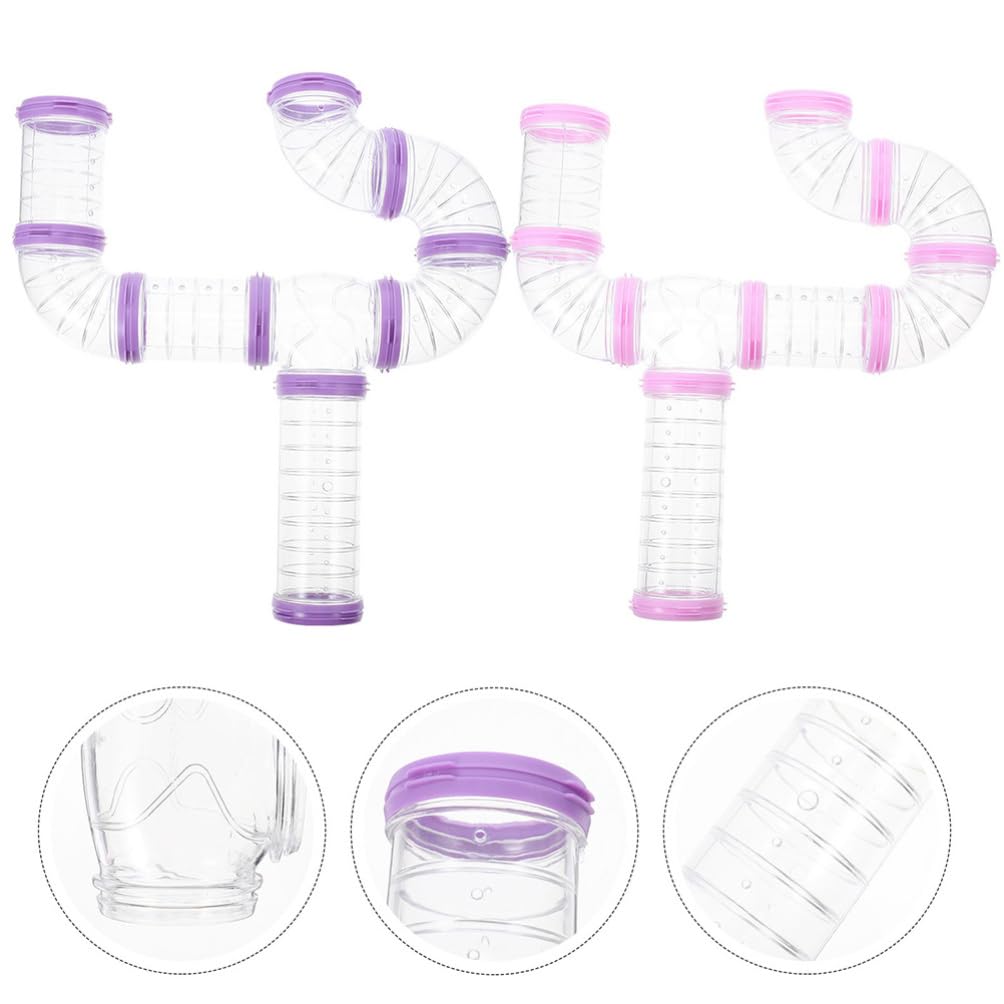 Toddmomy 16 Tubos para Jaula De Hámster Juego De Túneles De Bricolaje Transparente 5.90X2.36X2.36In Conectores Resistentes para Actividades De Hámster Interior Y Exterior