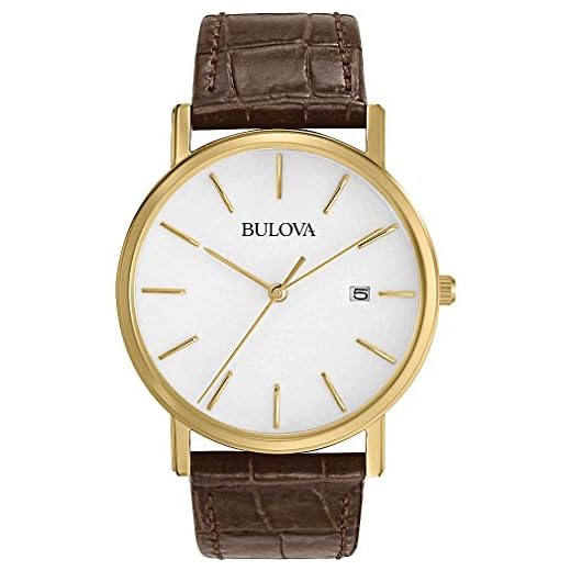 Bulova Relógio Clássico Masculino com Pulseira de Couro, Clássico, Pulseira de couro marrom
