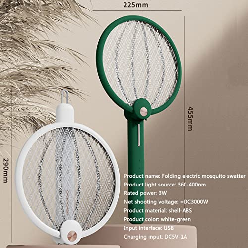 2 in 1 Elektrische Vliegenmepper & Muggenlamp 3000v Draagbare Hoogspanningsmuggenval Met Uv-straal En Elektrische Schok Oplaadbare Muggenverdelger Lamp Bug Zapper Voor Thuishotel,Groen - Image 8