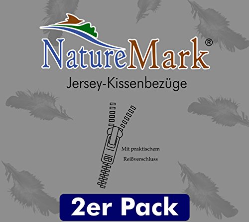 NatureMark 2 Pack Jersey Cushion Covers Pillow Cases / Cushion Covers for Body Pillows Neck Cushions Assorted Sizes and Colours öko-Tex - Image 3