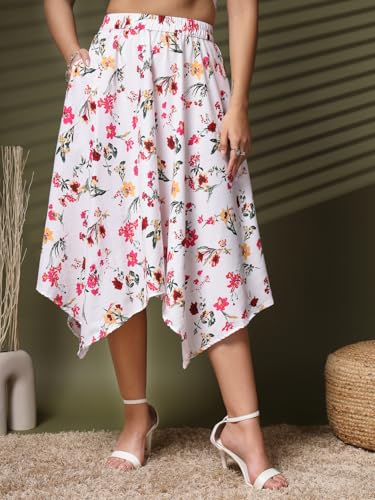 Image of OOMPH! Long Skirts for Women with Handkerchief Hem