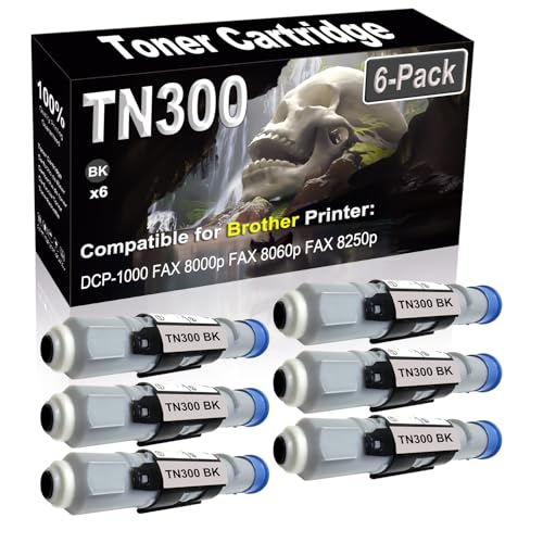 SINIYA 6-Pack Compatible High Capacity TN300 TN-300 Imaging Toner Cartridge use for DCP-1000 FAX 8000p FAX 8060p FAX 8250p Printer (Black) -  jp002-CP01-7426