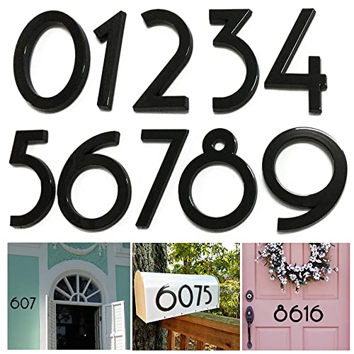 Diggoo 10 Pack Mailbox Numbers 0-9, 4 Inch High, Door Address Numbers Stickers For Apartment, House, Room, Office, Cars, Trucks, Black Plating Process Number Sign #TOP18