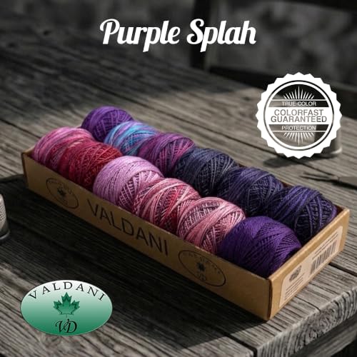 Image of Valdani Pearl Cotton Sz 12 | Accents 3 - Purple Splash | 110 Yds /Ball