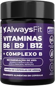 Complexo B Always Fit – Vitaminas do Complexo B com Metilfolato e Metilcobalamina – 60 Cápsulas