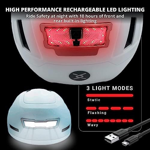 Image of XNITO Bike Helmet with LED Lights - Urban Bicycle Helmet for Adults, Men & Women - CPSC & NTA-8776 Dual Certified - Class 3 E-Bikes, Scooters, Onewheel, Commuter, Mountain