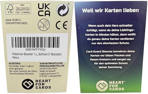 Pokémon Booster 1 Japanische Booster Packs Originale Mystery Pkm Booster Packungen Sammelkarten Japan + Heartforcards® Versandschutz (1 Booster)