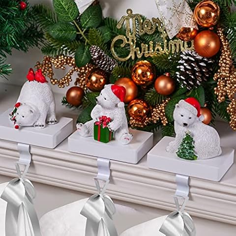 UNIQOOO Handmade Polar Bear Christmas Stocking Holders Cover