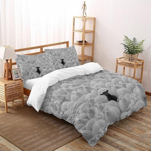 Parure housse de couette chèvre king size en microfibre de qualité supérieure - 2