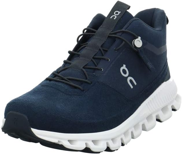 On Running Mens Cloud Hi Textile Synthetic Navy Trainers 8 US