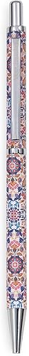 Miniatura 2 de Vera Bradley Bolígrafo de tinta negra con caja de regalo, bolígrafo de metal acepta recargas estándar, mandala encantada