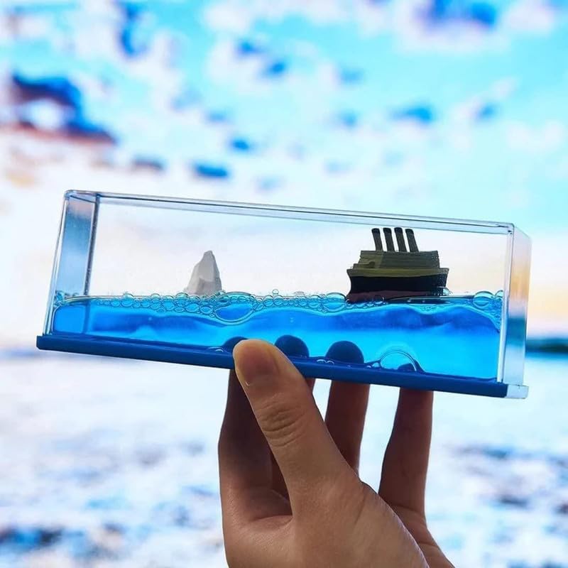 Unique Liquid Wave Cruise Ship Decoration,Titanic Cruise Ship that No Longer Sinks, for Car Dashboard Decorative Showpiece/Idol, Paperweight, Home Decor Decoration,Gifting Purpose-image-10