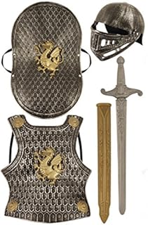 Child's Medieval Knight Armour Set  Helmet, Sword, Shield, Breast Plate Available in Bronze or Silver () Costume Accessory