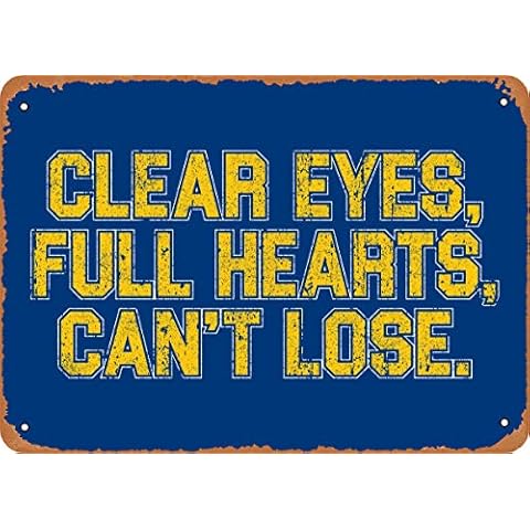 Fanzi Vintage Look Metal Sign - Friday Night Lights Clear Eyes Full Hearts - 8 Inches X 12 Inches Tin Plate Wall Décor Cover