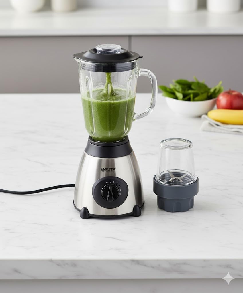 Liquidificador 5 Velocidades 1,7L Jarra Vidro Moedor Aço Inox