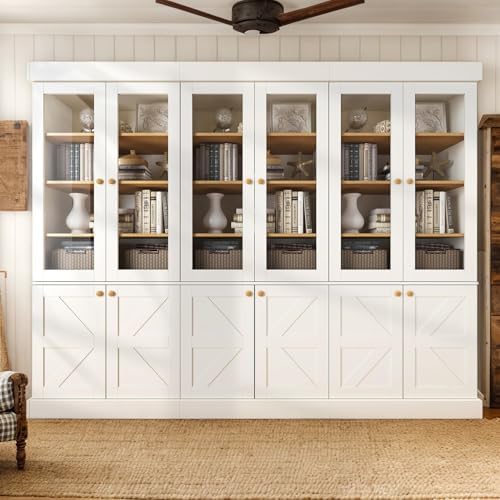 71" Tall Farmhouse Kitchen Pantry, Rustic Large Storage Cabinet w...