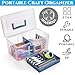 Acshio 2 Pack Plastic Dividing Storage Box, 2 Layer Multipurpose Craft Organizer and Storage Box with Removable Tray Handle, Portable Art Supply Container for Bead, Tool, Sewing