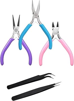 YFFSFDC Craft Tool Accessory Tool Set 5-Piece Set Craft Pliers Set Craft Supplies Pliers Tweezers Handmade DIY Tools Handcrafted Accessory Tool Set
