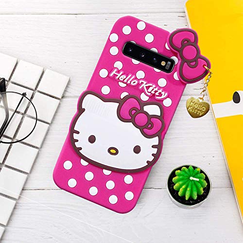Image of Unirock Hello Kitty Back Case Cover for Asus Zenfone Max Pro M1| 3D Cute Hello Kitty Case |Soft Silicone Rubber Back Cover with Pendant Kitty Cover for Asus Zenfone Max Pro M1 (Pink)
