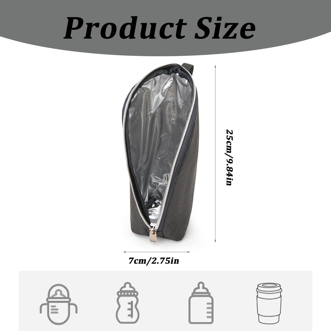 Borsa Isotermica Thermos Portatile Grigio