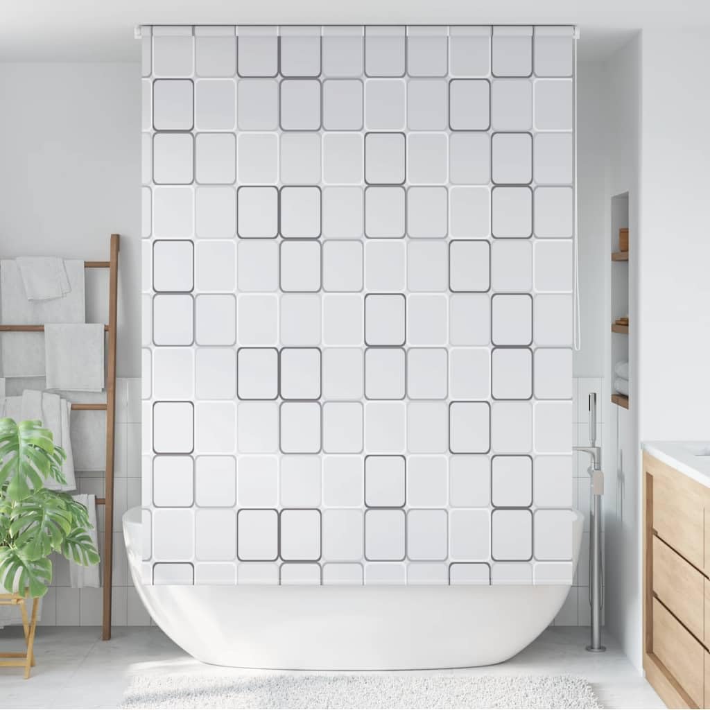 vidaXL Tenda a Rullo per Doccia 140x240 cm Quadrati